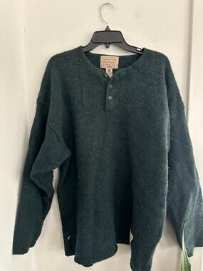 ABERCROMBIE & FITCH Vintage The Big Sweater Green Wool | Size Medium